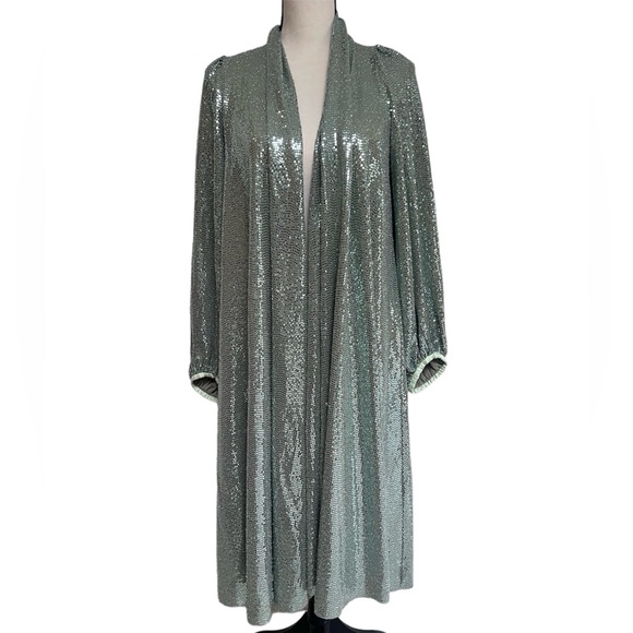 FORTE FORTE Green Glitter-embellished Coat size 1 - Picture 5 of 9